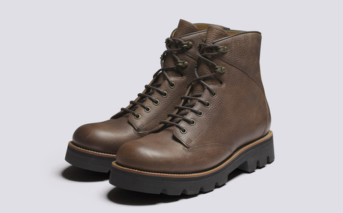 Emmett | Mens Boots in Pecan Grain Leather | Grenson - Main View