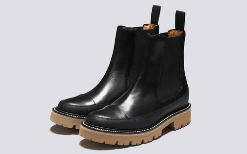 Carina | Womens Chelsea Boots in Black Leather | Grenson - Main View
