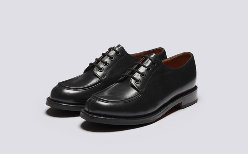 Caitlyn | Womens Derby Shoes in Black Leather | Grenson - Main View