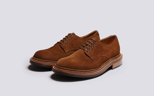 Dermot | Mens Shoes in Brown Suede with Triple Welt | Grenson - Main View