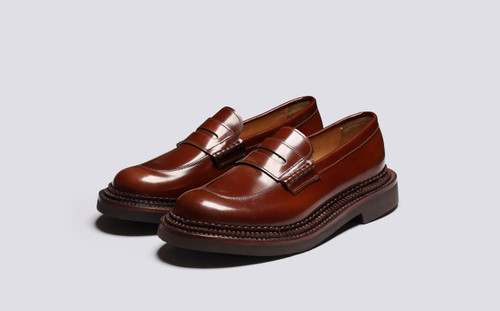 Deirdre | Womens Loafers in Mid Brown with Triple Welt | Grenson - Main View