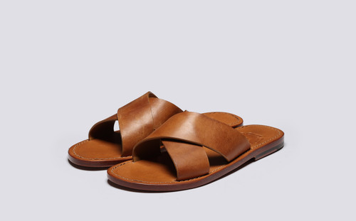 Yoko Womens Slides in Ginger Burnished Nubuck Grenson