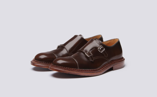 Grenson Hanbury in Brown Bookbinder Leather - 3 Quarter View