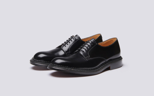 Grenson Rosebery in Black Bookbinder Leather - 3 Quarter View