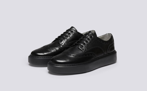 Sneaker 46 | Sneakers for Men in Black Calf Leather | Grenson - Main View