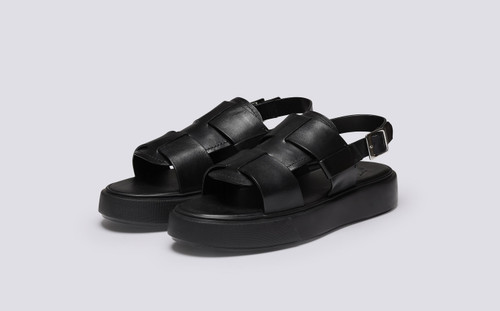 Wiley 2.0 | Mens Sandals in Black Calf Leather | Grenson - Main View