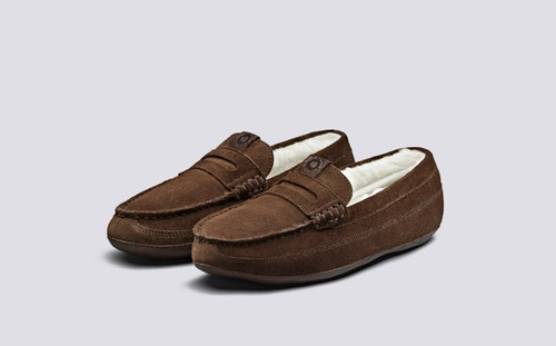 Grenson Slone in Brown Suede - 3 Quarter View