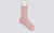Grenson Fairisle Women's Socks in Pink Wool Mix - Side View