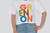 Grenson Text T-Shirt in White Cotton - Lifestyle View