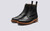Grenson Fred in Black Calf Leather - 3 Quarter View