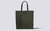 Tote Bag | Khaki Green Rubberised Leather | Grenson - Main View