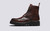 Fred | Mens Brogue Boots in Dark Brown  Leather | Grenson - Side View