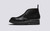 Clement | Mens Chukka Boots in Black Leather | Grenson - Side View