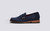 Jago | Mens Loafers in Navy Suede on Split Sole | Grenson - Side View