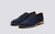 Caldwell | Mens Shoes in Navy Suede on Split  Sole | Grenson - Main View