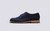 Caldwell | Mens Shoes in Navy Suede on Split  Sole | Grenson - Side View