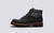 Fielding | Mens Walking Boots in Black Rugged Leather | Grenson - Side View