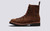Brady | Mens Hiker Boots in Brown Suede | Grenson - Side View