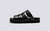 David | Mens Sandals in Black Leather Rubber Sole | Grenson - Side View