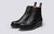 Grenson Shoe No.3 in Black Grain Calf Leather - 3 Quarter View