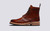 Fred | Mens Brogue Boots in Tan Handpainted Leather | Grenson - Side View