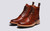 Fred | Mens Brogue Boots in Tan Handpainted Leather | Grenson - Main View