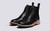 Fred | Mens Brogue Boots in Black Colorado Leather | Grenson - Main View