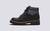 Fiona | Womens Walking Boots Black Rugged Leather | Grenson - Side View