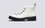 Bridget | Womens Hiker Boots White Rubberised Leather | Grenson - Side View