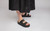 Flora | Womens Sandals in Black Rubberised Leather | Grenson - Lifestyle View
