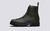 Nanette | Womens Hiker Boots in Rubberised Green Leather | Grenson - Side View