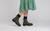 Nanette | Womens Hiker Boots in Rubberised Green Leather | Grenson - Lifestyle View