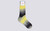 Womens Socks | Rainbow Sock in Black Yellow Cotton | Grenson - Full View