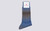 Mens Socks | Blue Rainbow Socks in Cotton | Grenson - Folded View