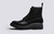 Harry | Mens Boots in Black Leather with Captoe | Grenson - Side View