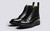 Harry | Mens Boots in Black Leather with Captoe | Grenson - Main View