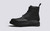 Fred | Mens Brogue Boots in Black Grain Leather | Grenson - Side View