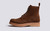 Fred | Mens Brogue Boots in Brown with Wedge | Grenson- Side View