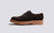 Curt | Mens Derby Shoes in Dark Brown with Wedge | Grenson - Side View