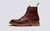 Fred | Mens Brogue Boots in Brown Chromexcel | Grenson - Side View
