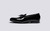 Mens Dress Slipper | Slip On Shoes in Black Patent | Grenson - Side View