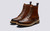 Grenson Fred in Tan Hand Painted Calf Leather - 3 Quarter View