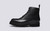 Jonah | Mens Boots in Black Grain Leather | Grenson - Side View
