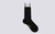 Grenson Rib Socks in Black Cotton - Full View