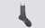 Grenson Rib Socks in Grey Cotton - Side View