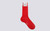 Grenson Rib Socks in Red Cotton - Side View
