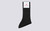 Grenson Glitter Rib Socks in Black Cotton/Nylon - 3 Quarter View