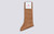 Grenson Glitter Rib Socks in Beige Cotton/Nylon - 3 Quarter View