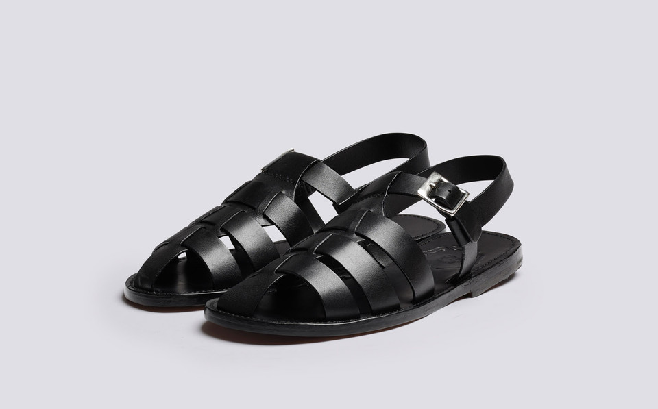 Queenie | Womens Sandals in Black Leather | Grenson