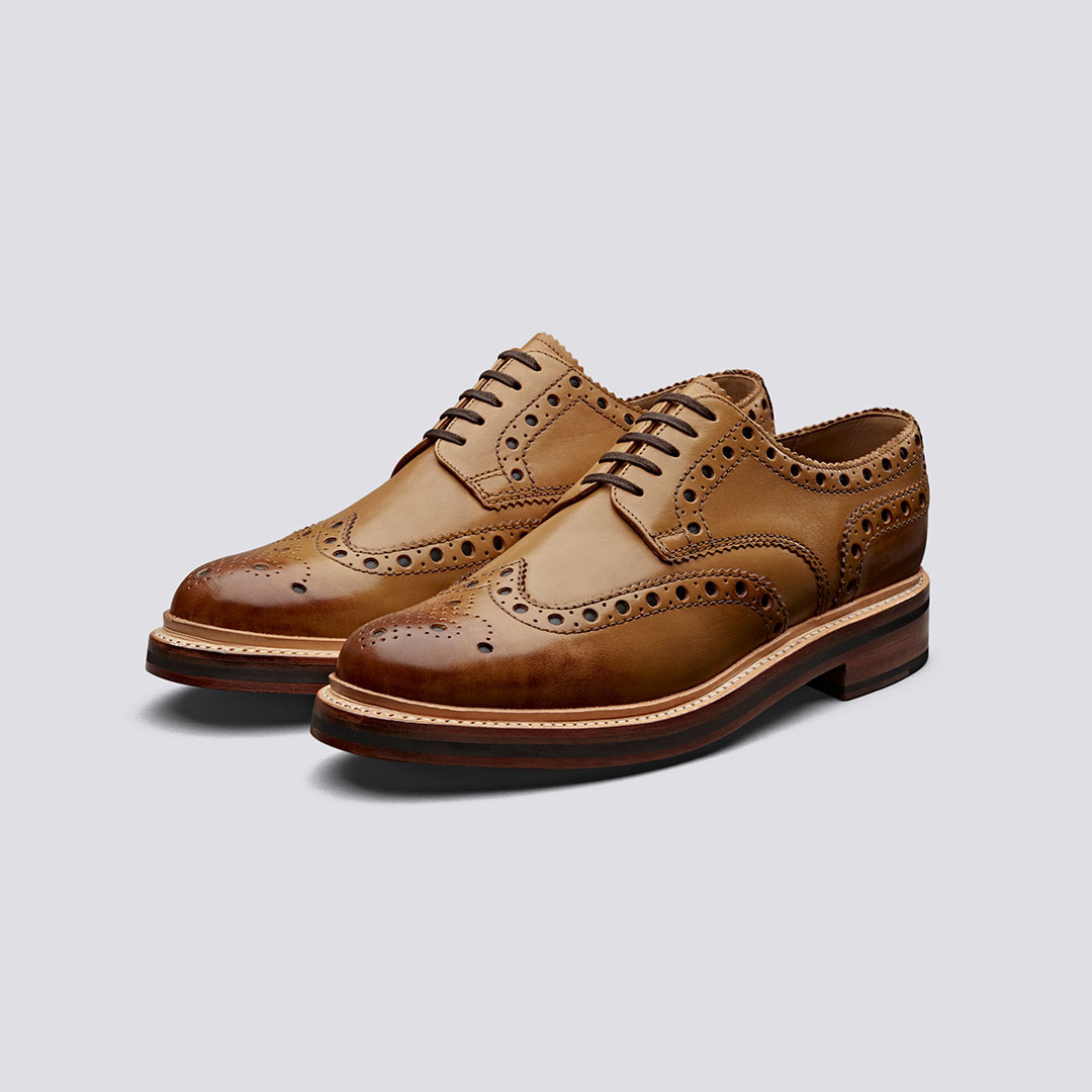 Mens Shoes Lace-ups Brogues in Black for Men Grenson Archie Brogue Shoes Save 7% calf Leather 